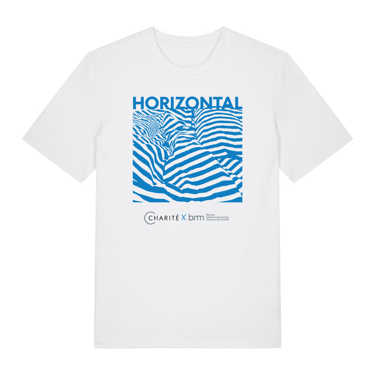 CHARITÉ X BMM, T-Shirt in Blau-Weiß