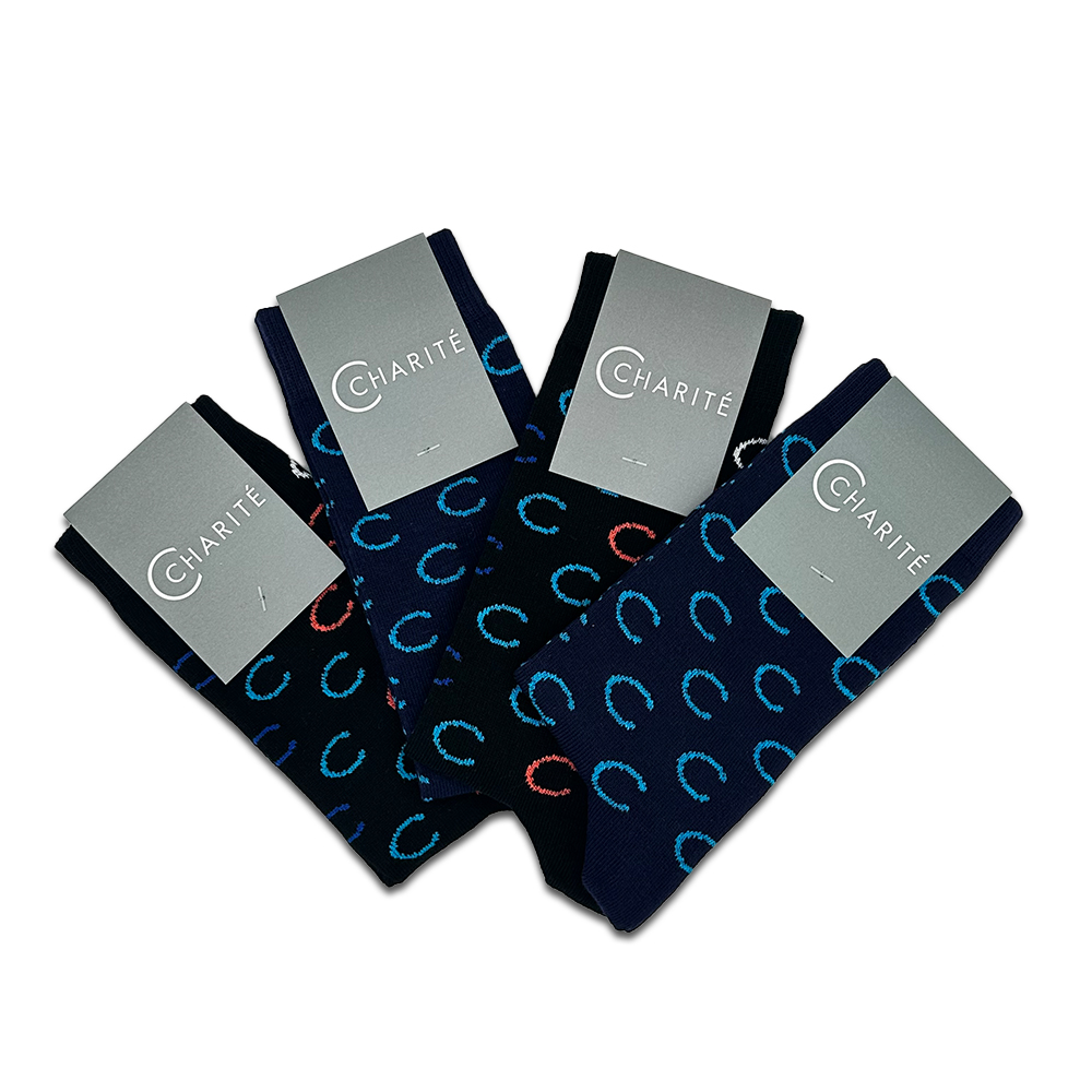 Charité, Socken, Blau in Blau
