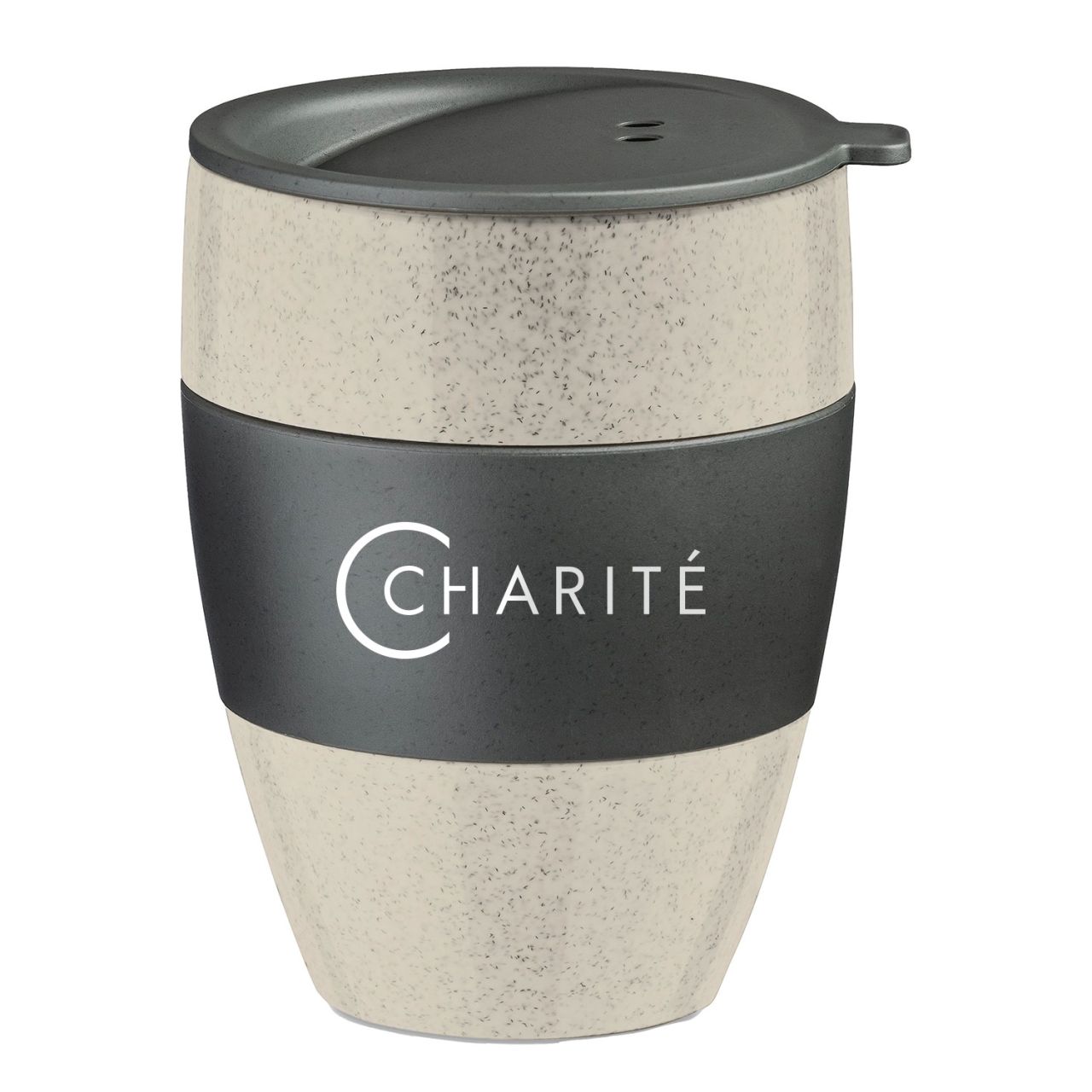 Aroma To-Go-Becher, grau, Charité-Logo